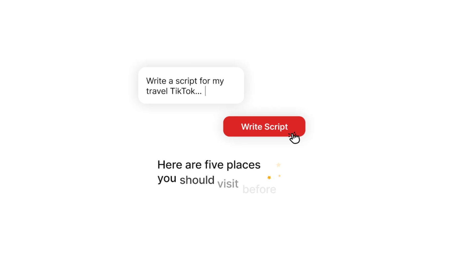 AI Video Generator automatically generating script from a command entered by user.